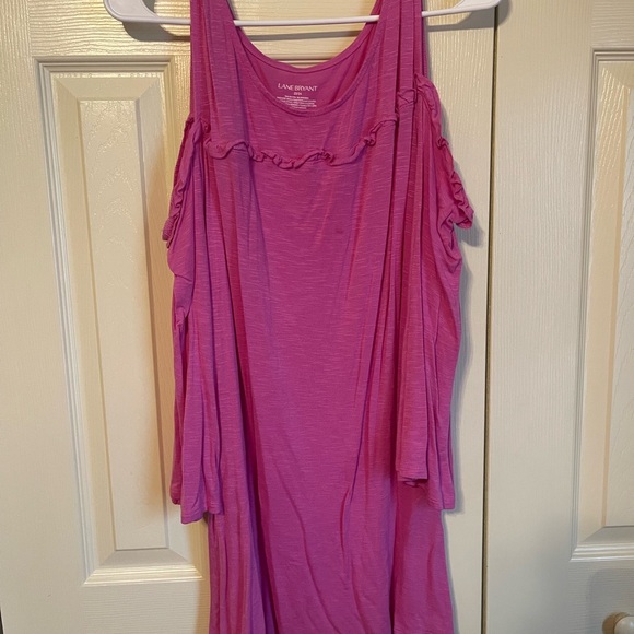 Lane Bryant Pink Cold Shoulder Top - Picture 1 of 3